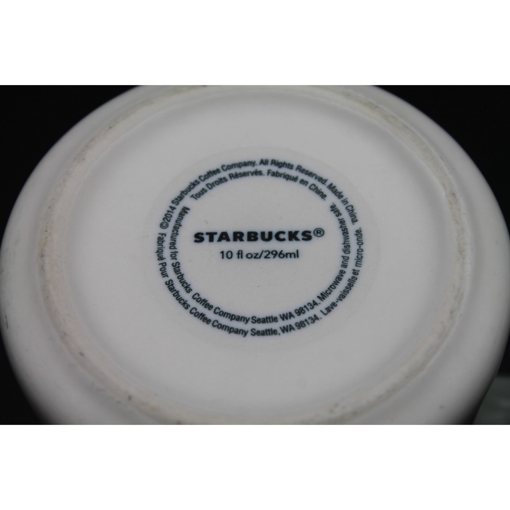 Starbucks 2014 Diagonal Color Block Teal White Coffee Mug Cup 10 oz 296 ml - Picture 7 of 7